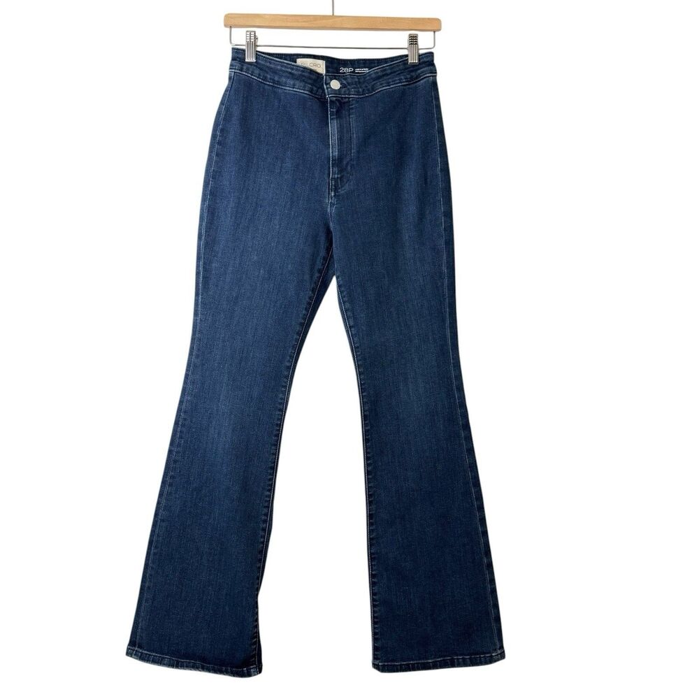 Pilcro by Anthropologie Flare Jeans Women 28 P Blue Retro High Rise Denim Boho